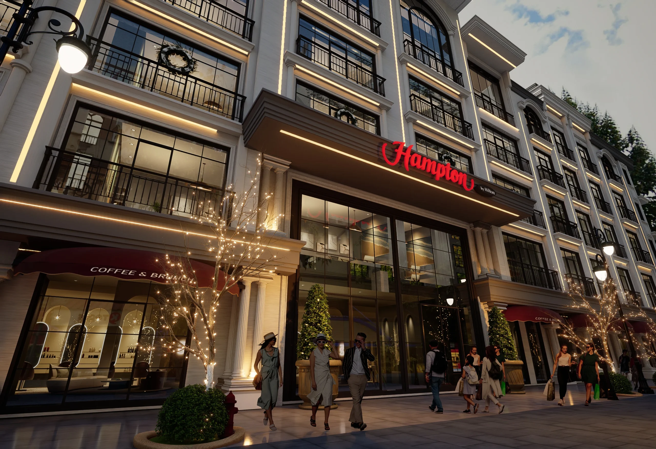 Hampton Otel — Hampton tabelası ve vitrinler