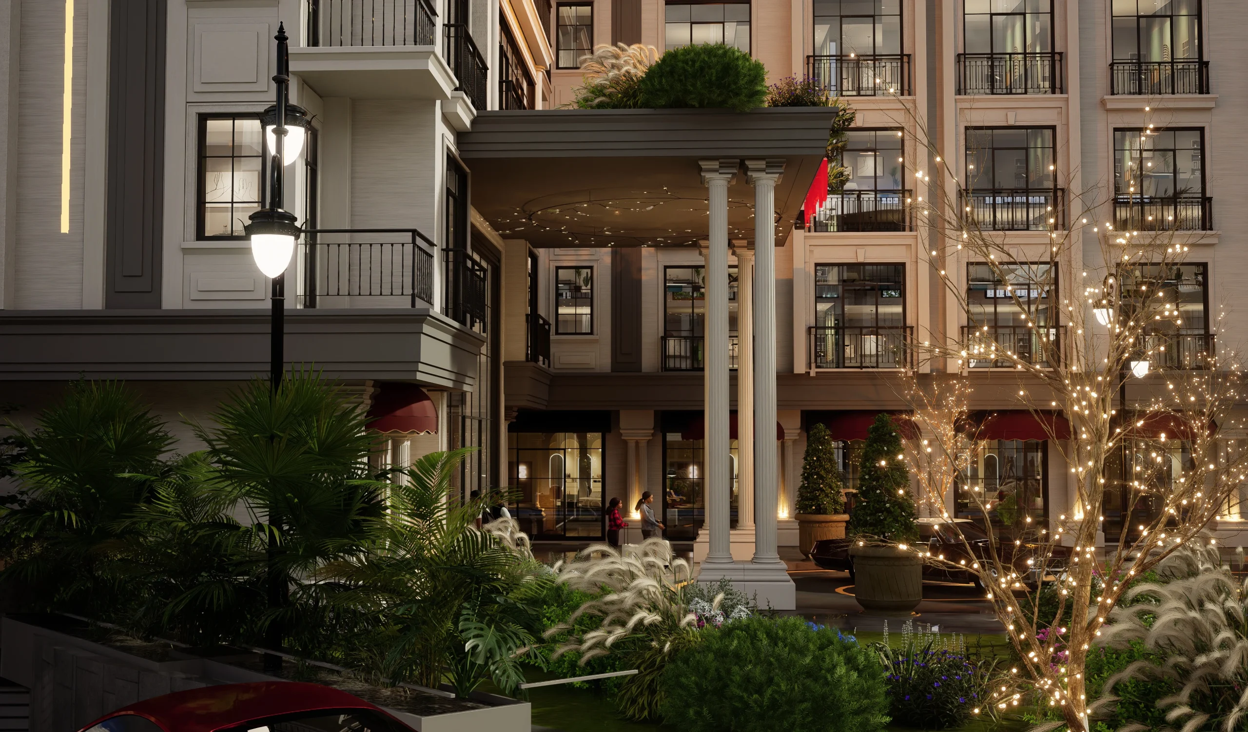 Hampton Otel — Peyzajlı araç ve yaya girişi