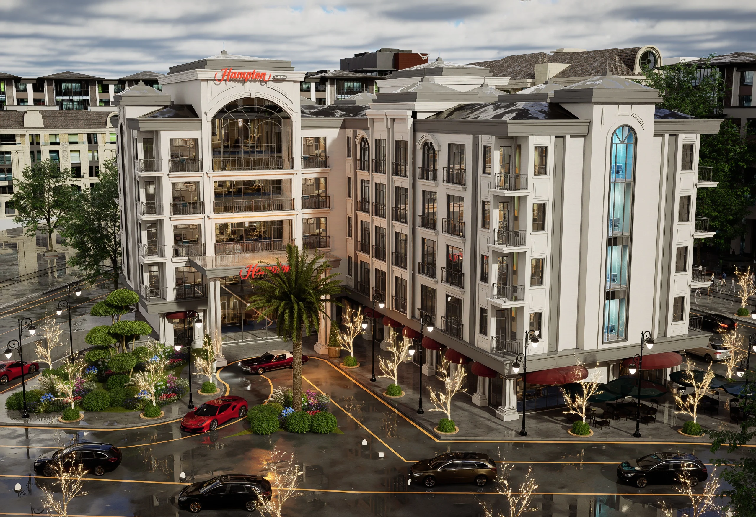 Hampton Otel — Caddeye açılan köşe görünümü