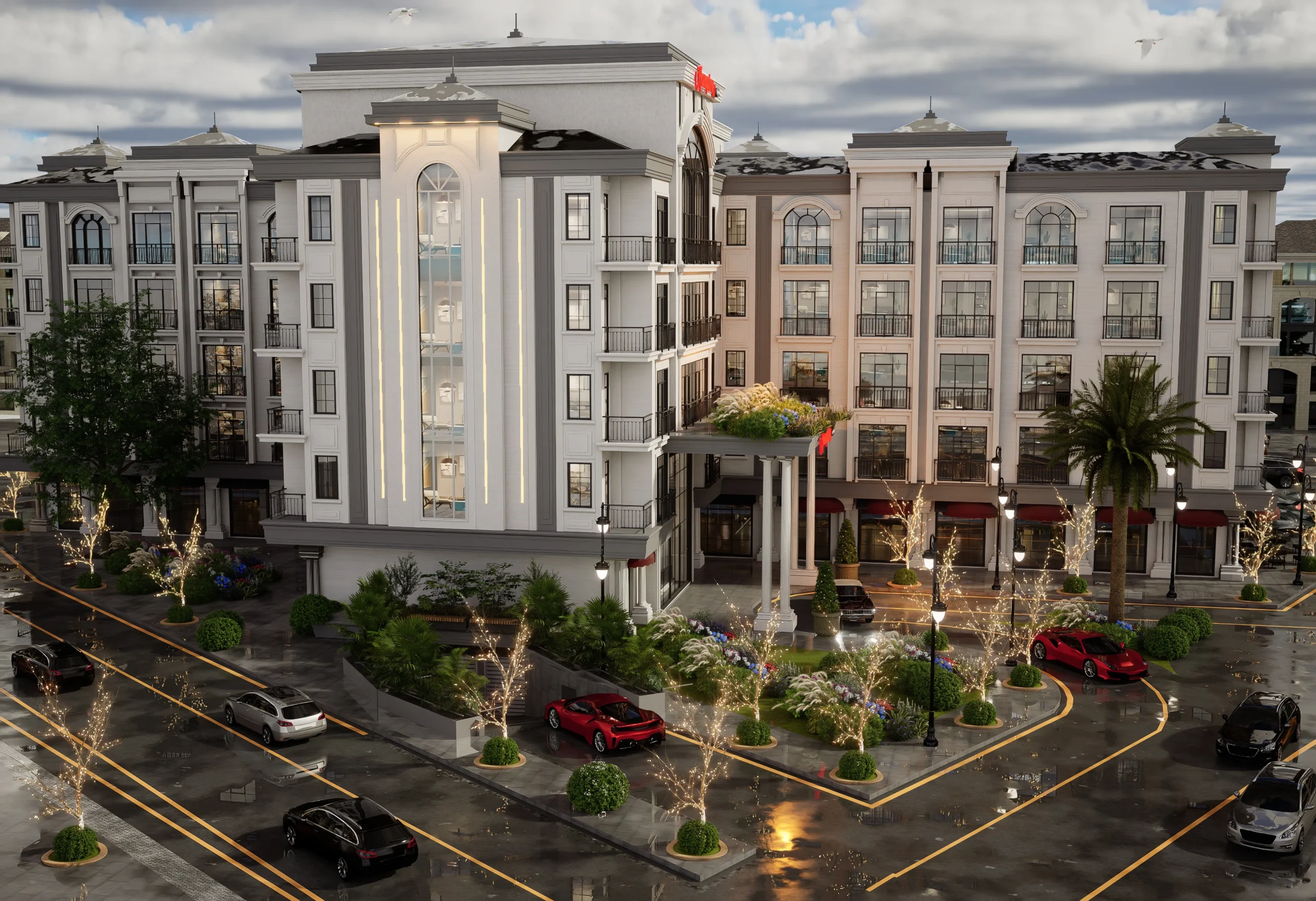 Hampton Otel — Avlu ve cephe kurgusu